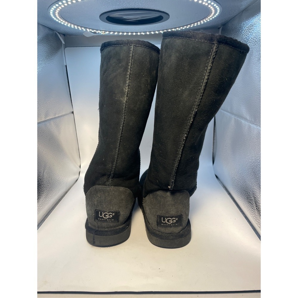 UGG Australia Black Classic Tall Suede Leather Sheepskin Boots 5815 Ladies Sz7